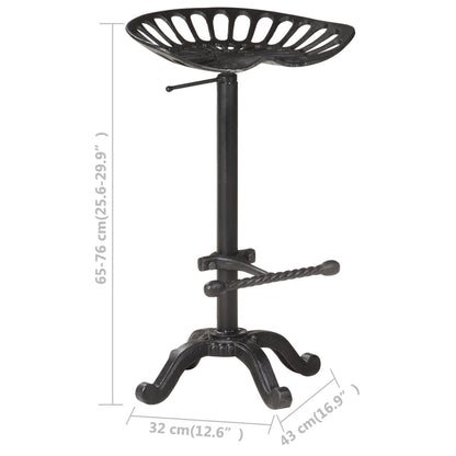 Taburete De Cocina Hierro Fundido Negro
