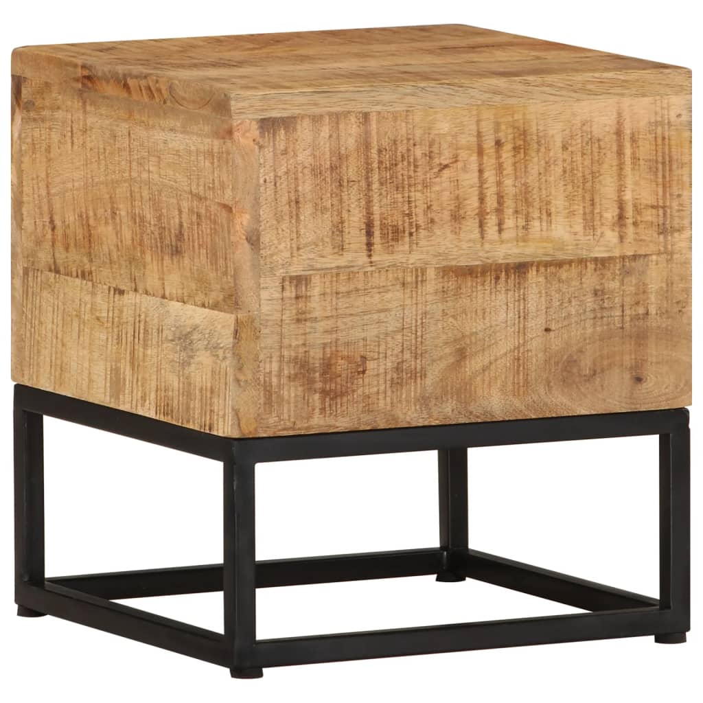 Mesa Consola Madera Maciza Mango Rugosa Y Hierro