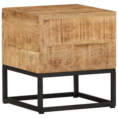 Mesa Consola Madera Maciza Mango Rugosa Y Hierro