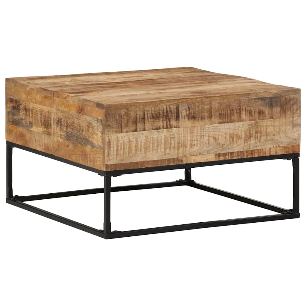 Mesa Consola Madera Maciza Mango Rugosa Y Hierro