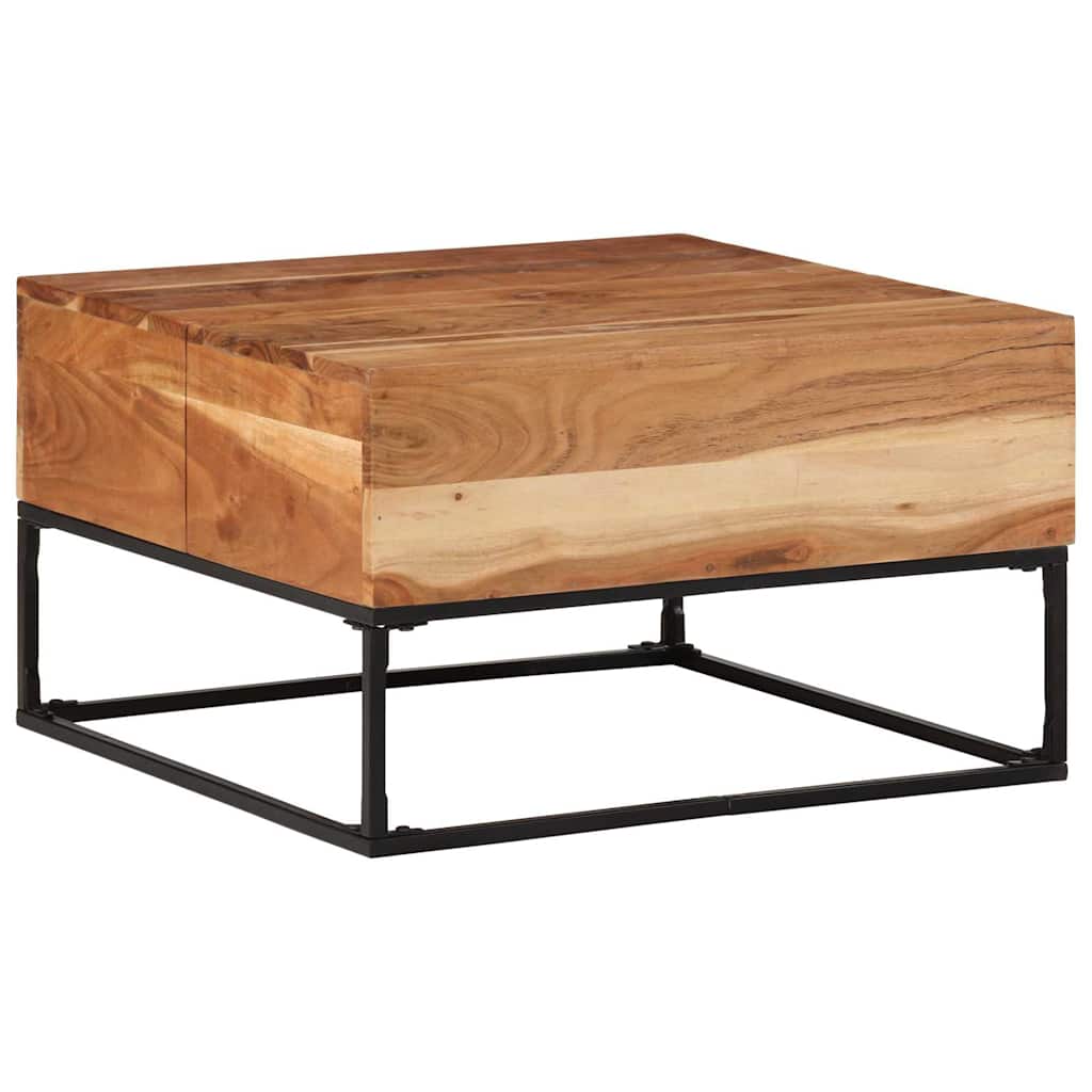 Mesa Consola Madera Maciza Mango Rugosa Y Hierro