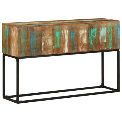 Mesa Consola Madera Maciza Mango Rugosa Y Hierro