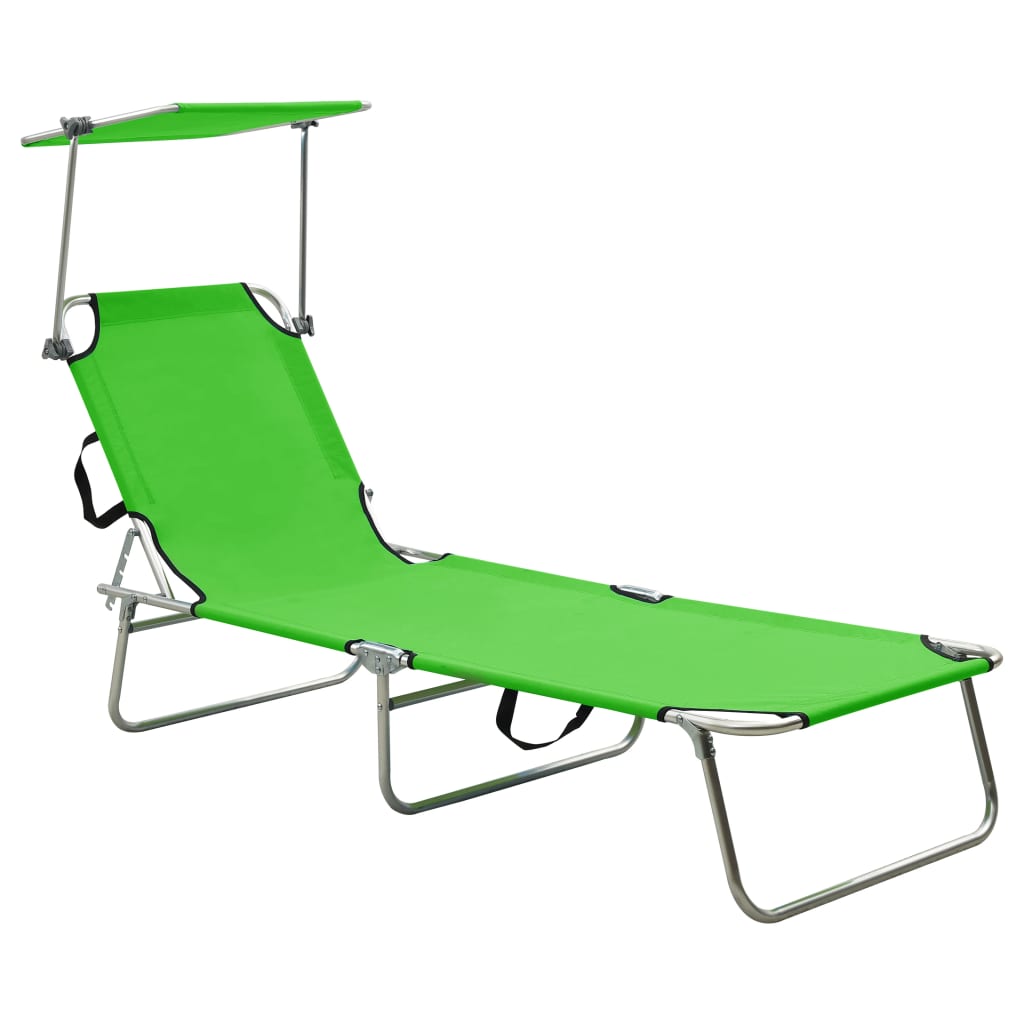 Tumbona Plegable Con Toldo De Acero Magenta