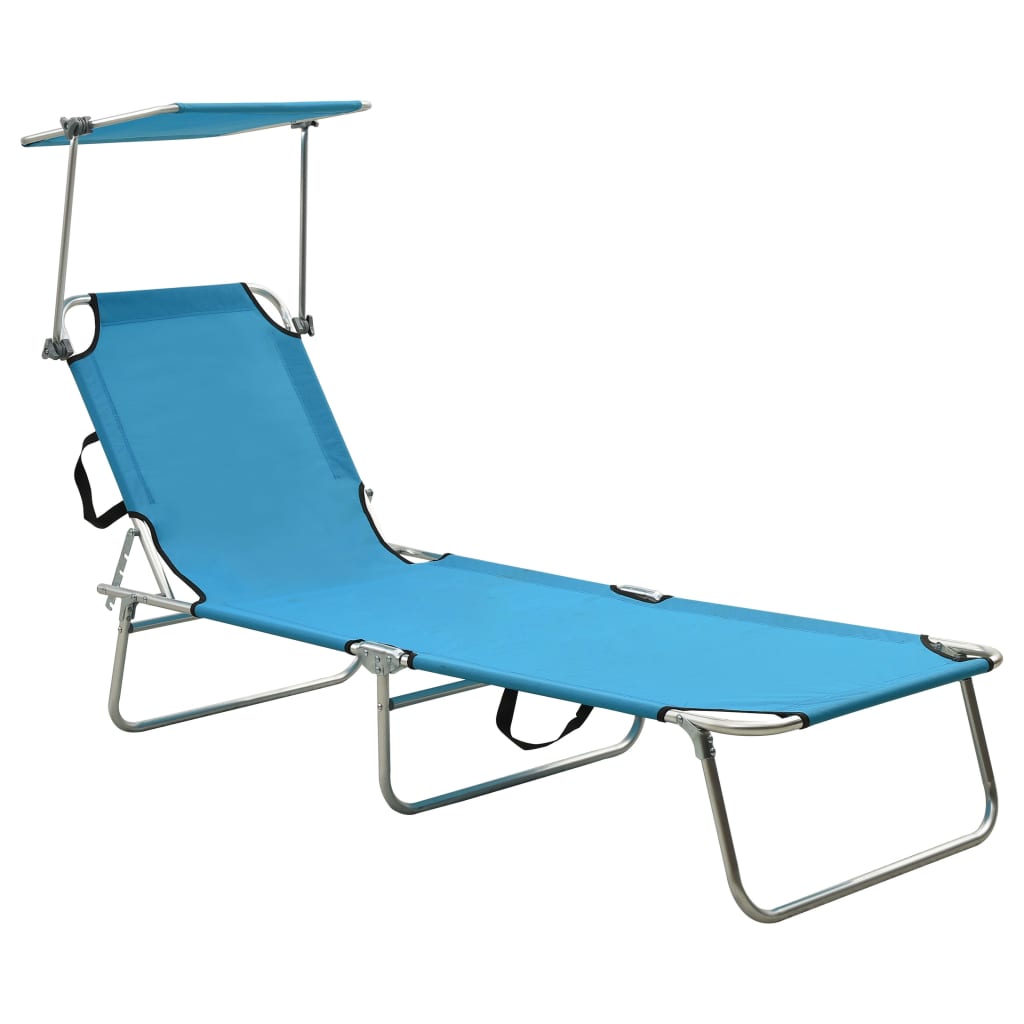 Tumbona Plegable Con Toldo De Acero Magenta