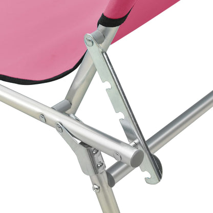 Tumbona Plegable Con Toldo De Acero Magenta
