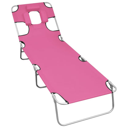 Tumbona Plegable Con Cojín Para La Cabeza Acero