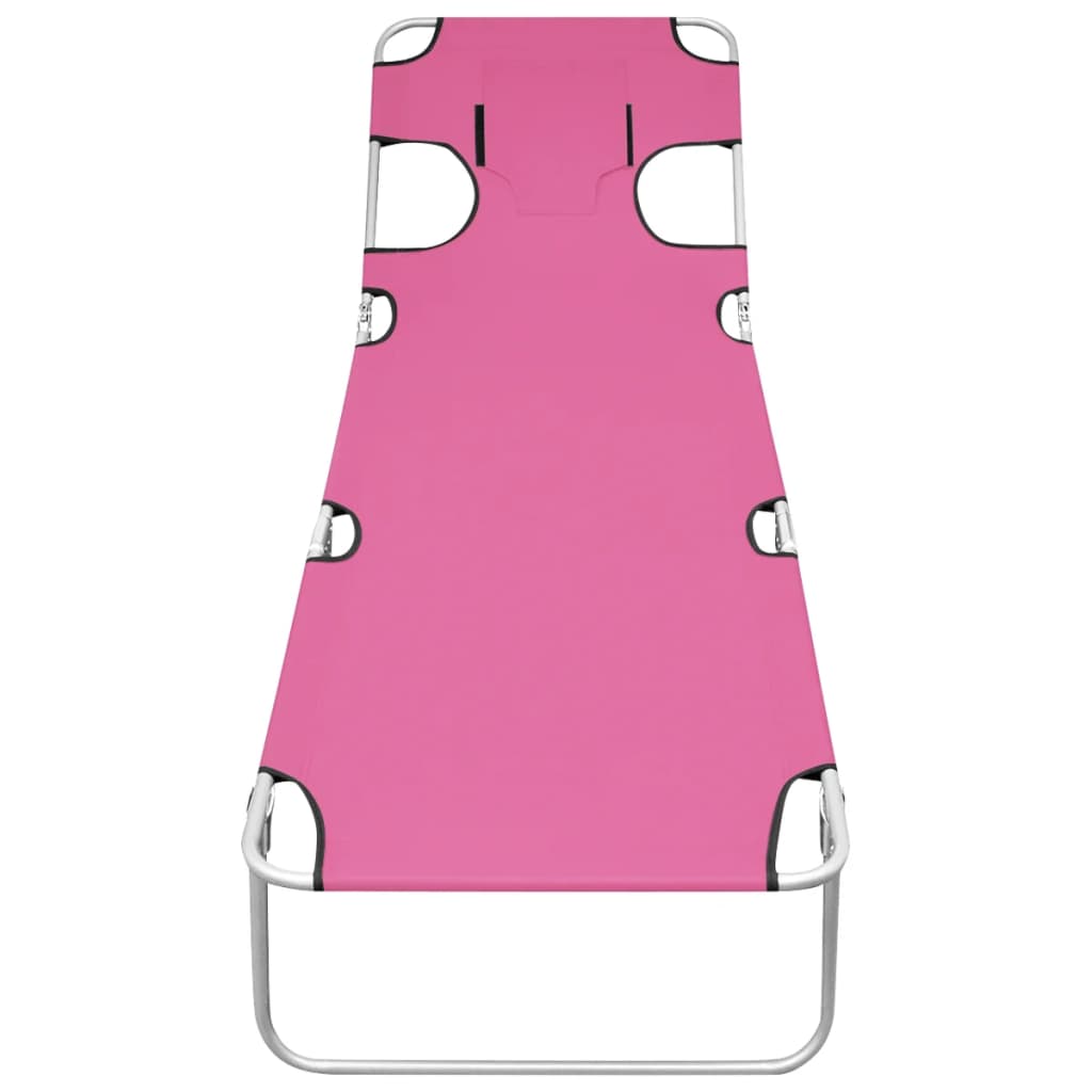 Tumbona Plegable Con Cojín Para La Cabeza Acero
