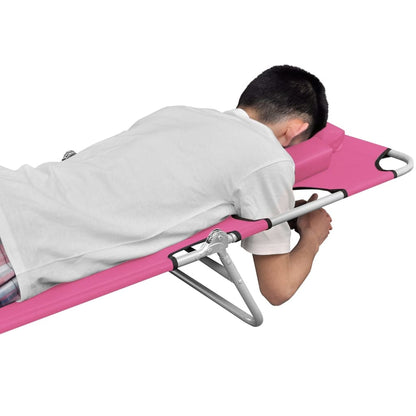 Tumbona Plegable Con Cojín Para La Cabeza Acero