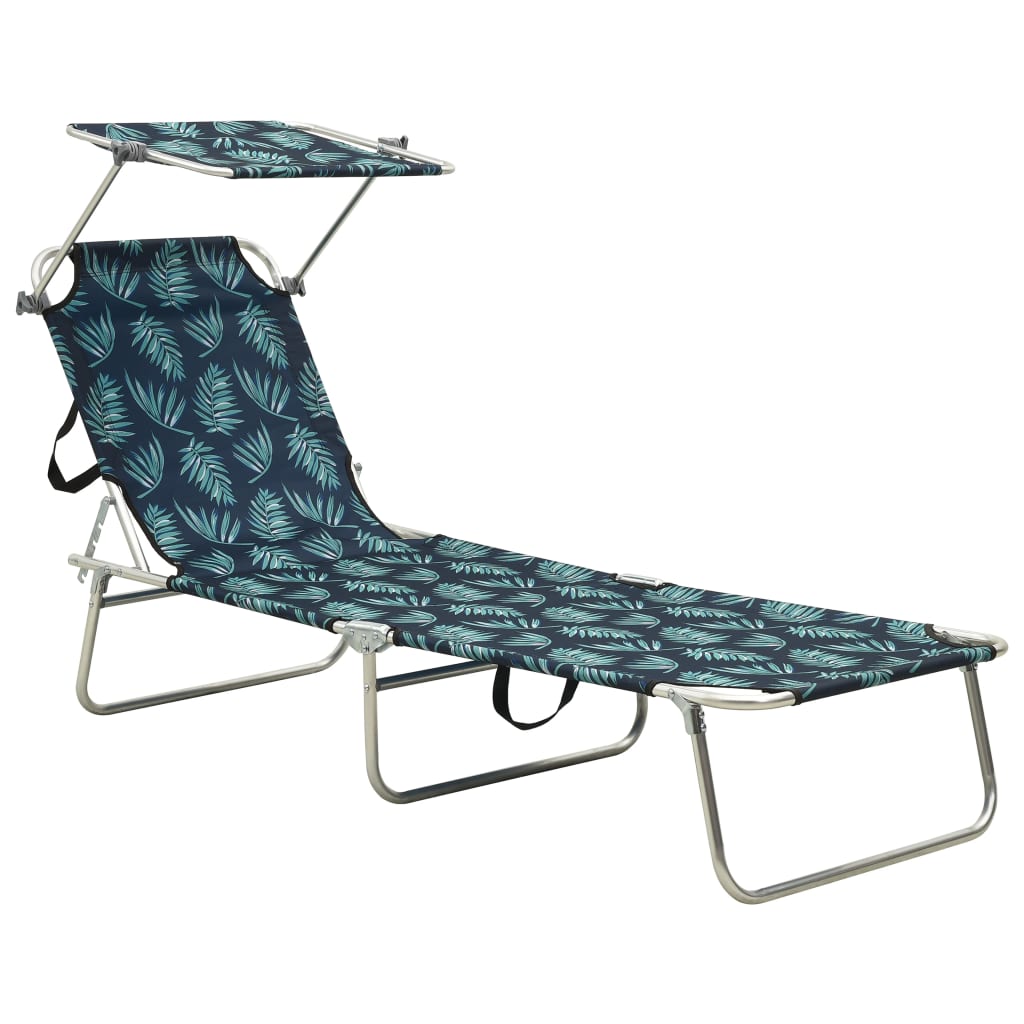 Tumbona Plegable Con Toldo De Aluminio Gris Taupe