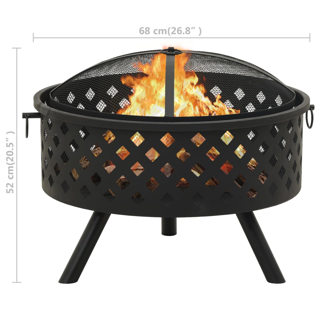 Brasero Con Atizador Acero Xxl 68 Cm