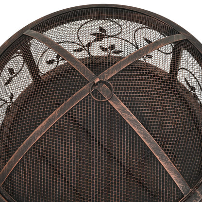 Brasero Rústico Con Atizador Acero Xxl 67,5 Cm