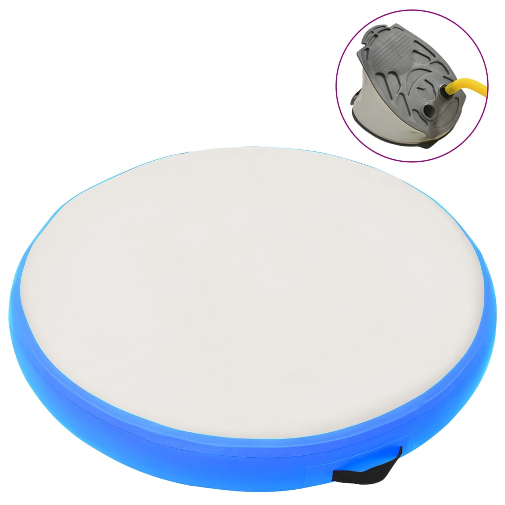 Esterilla Inflable De Gimnasia Y Bomba Pvc Azul