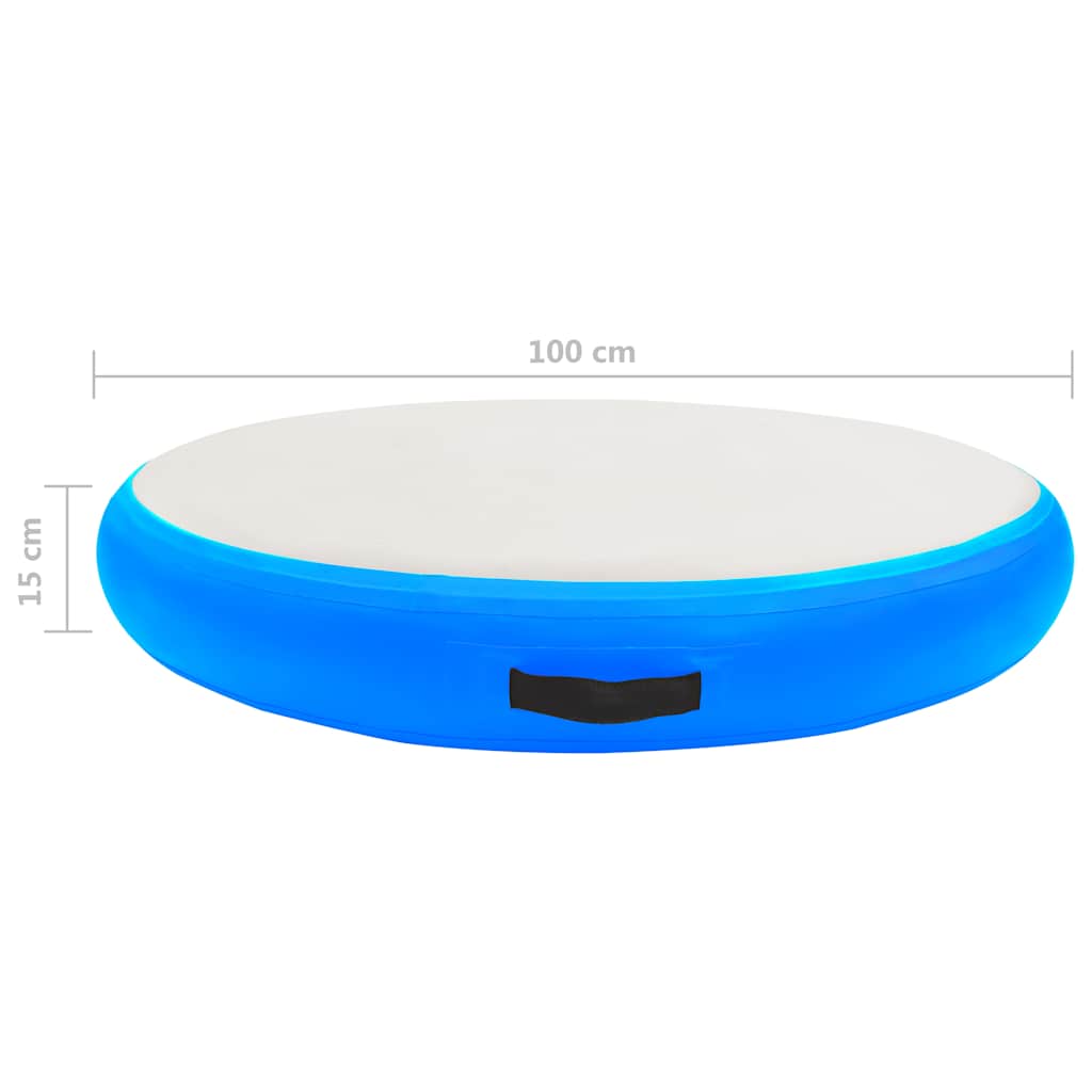Esterilla Inflable De Gimnasia Y Bomba Pvc Azul