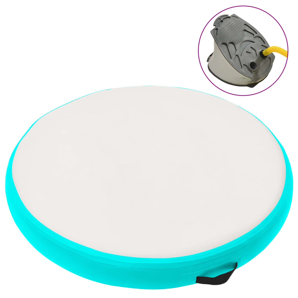Esterilla Inflable De Gimnasia Y Bomba Pvc Azul