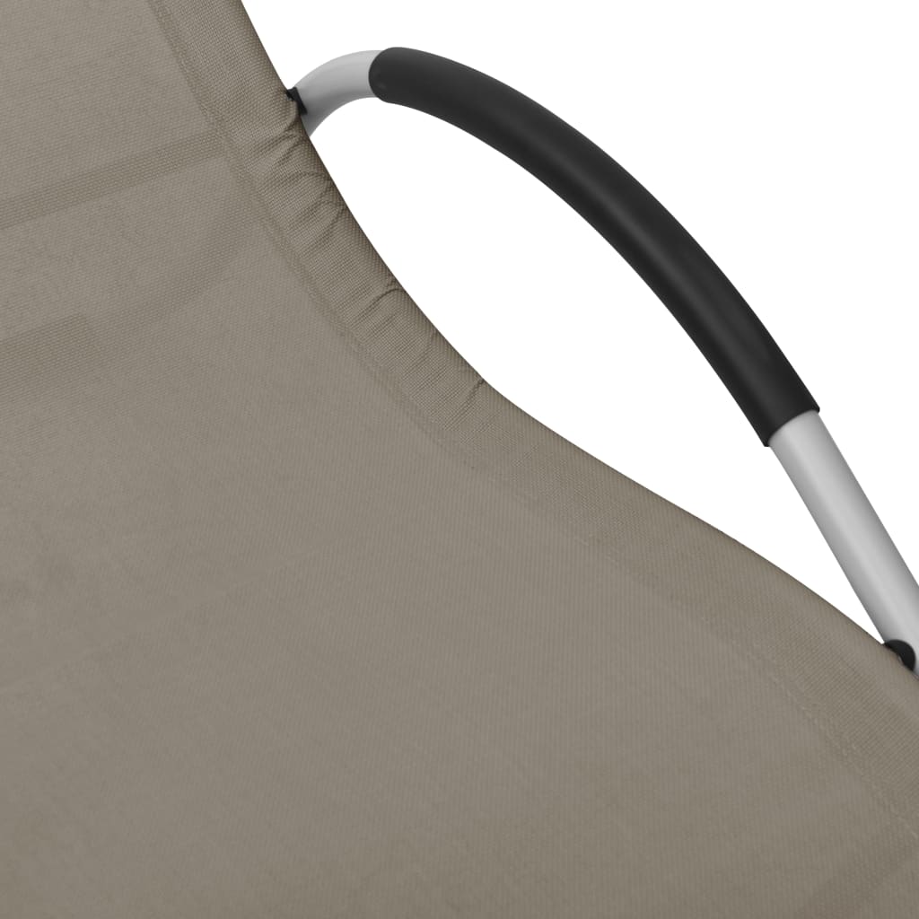 Tumbona De Textilene Taupé Y Gris