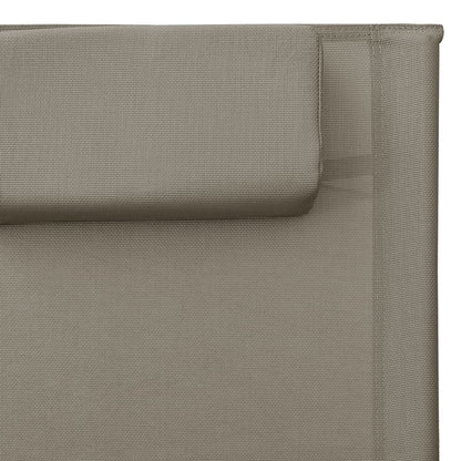 Tumbona De Textilene Taupé Y Gris