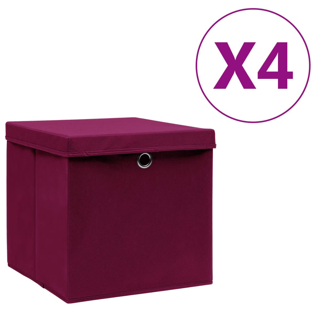 Cajas De Almacenaje 4 Uds Tela No Tejida 28X28X28 Cm