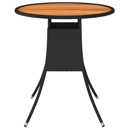 Mesa De Comedor De Jardín Ratán Sintético Acacia Ø 70 Cm