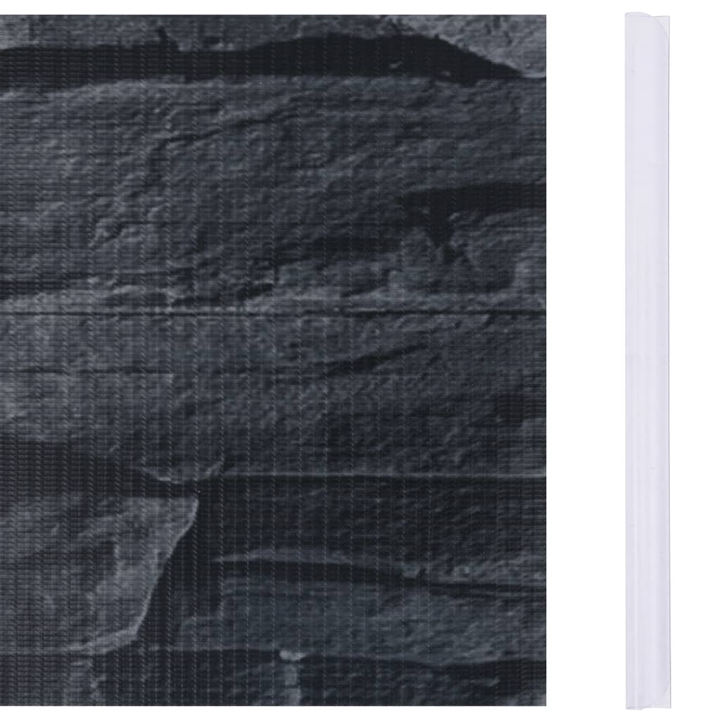 Panel De Valla De Pvc Gris Aspecto Piedra 35X0,19 M