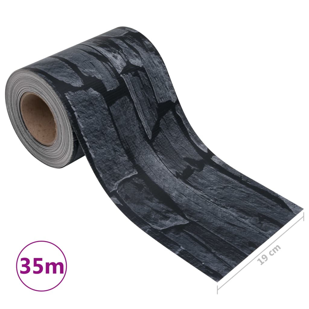 Panel De Valla De Pvc Gris Aspecto Piedra 35X0,19 M