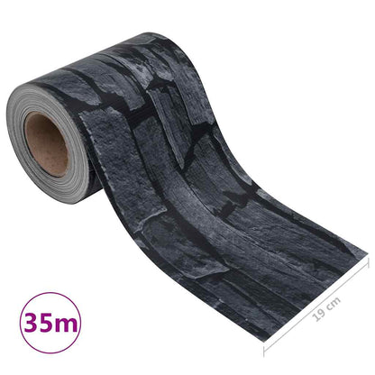 Panel De Valla De Pvc Gris Aspecto Piedra 35X0,19 M