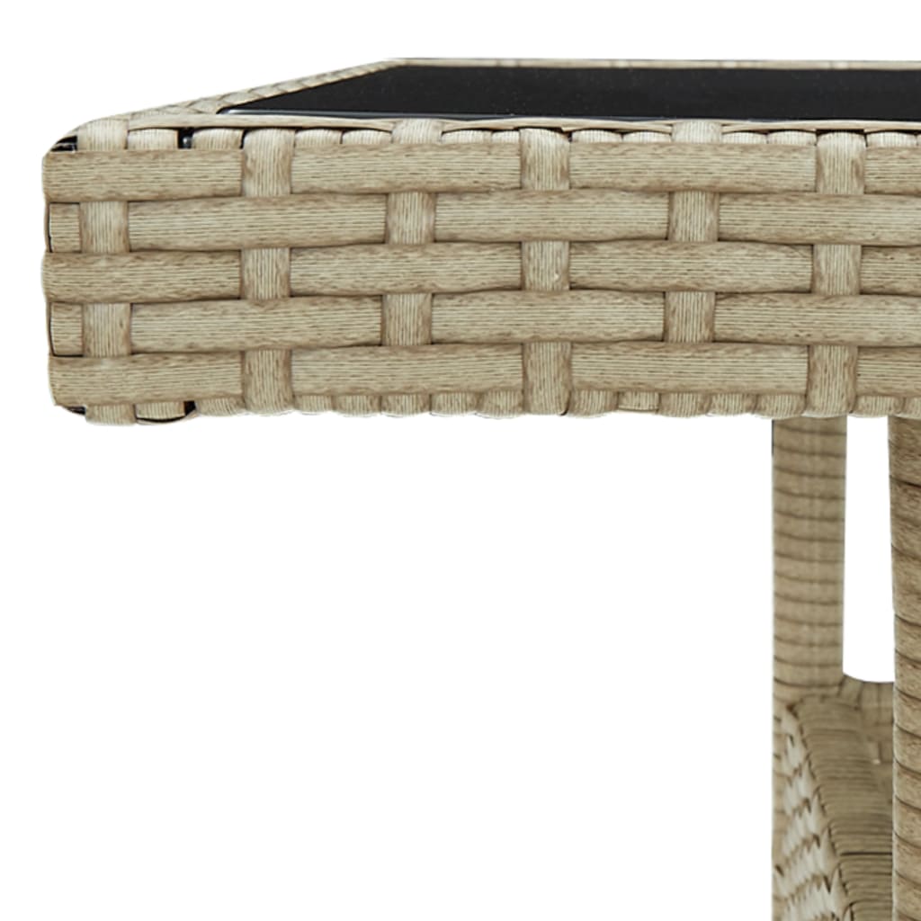 Mesa De Comedor De Jardín Ratán Sintético Y Vidrio