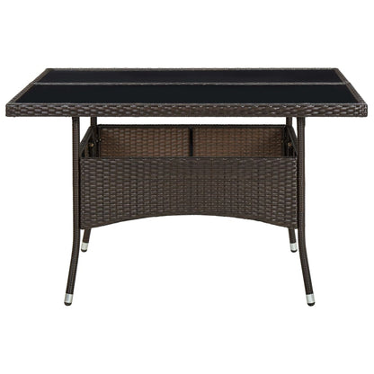 Mesa De Comedor De Jardín Ratán Sintético Y Vidrio