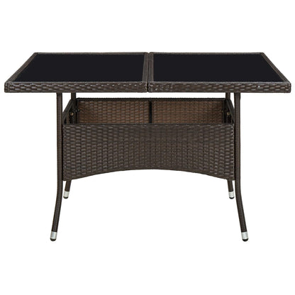 Mesa De Comedor De Jardín Ratán Sintético Y Vidrio