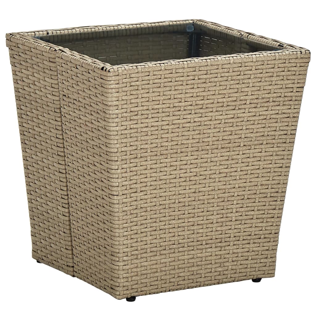 Mesa De Centro Ratán Pe Vidrio Templado 41,5X41,5X44Cm