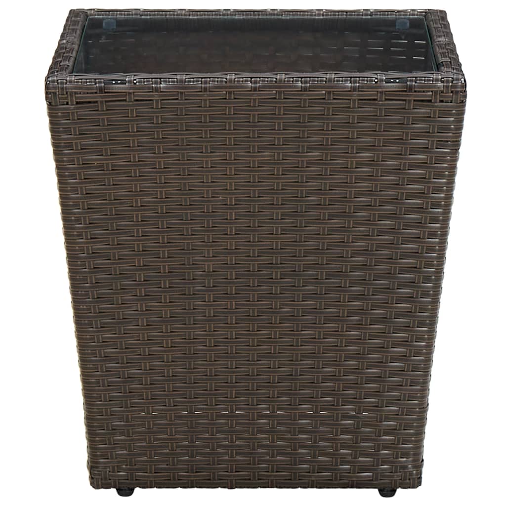 Mesa De Centro Ratán Pe Vidrio Templado 41,5X41,5X44Cm