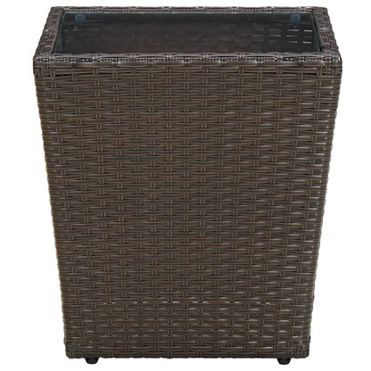 Mesa De Centro Ratán Pe Vidrio Templado 41,5X41,5X44Cm
