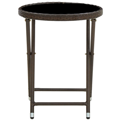 Mesa De Centro Ratán Sintético Y Vidrio Templado 60 Cm