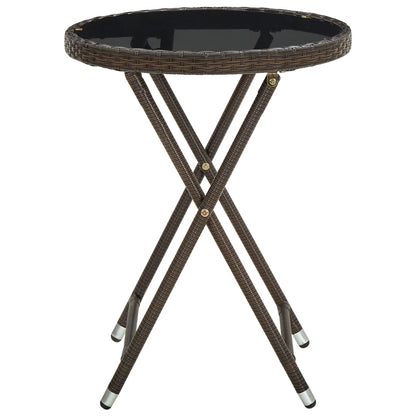 Mesa De Centro Ratán Sintético Y Vidrio Templado 60 Cm