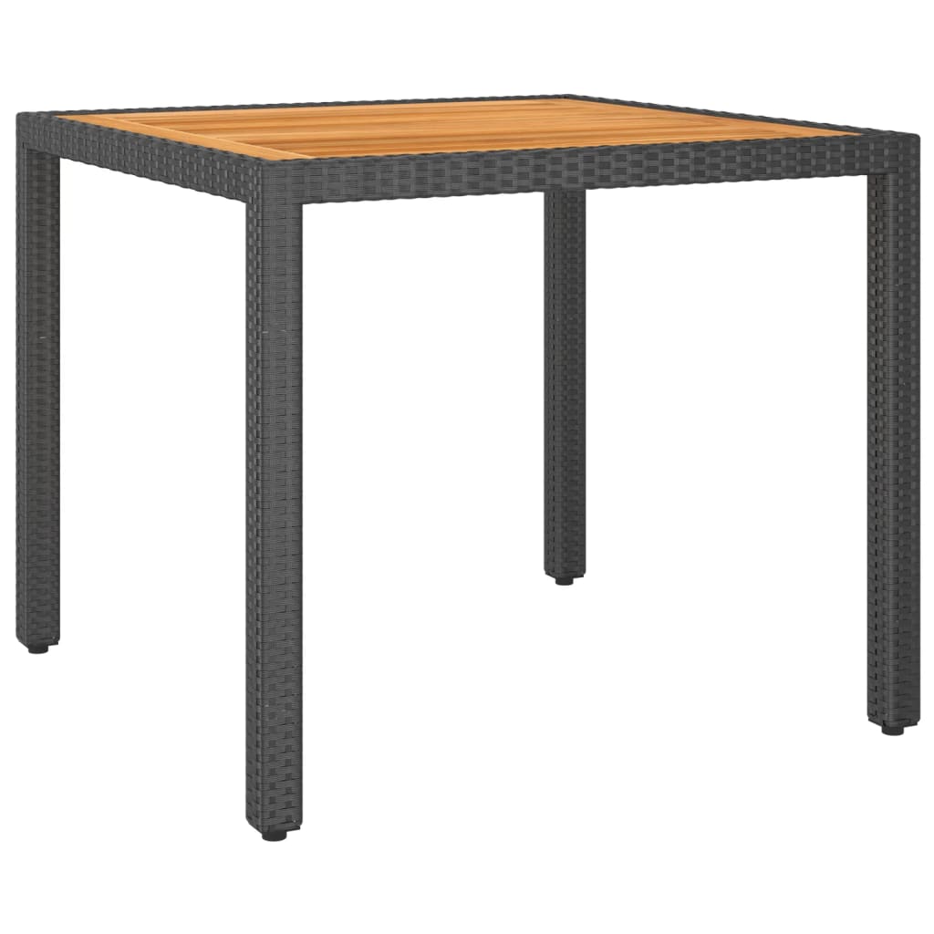 Mesa De Jardín De Ratán Pe Y Madera Acacia