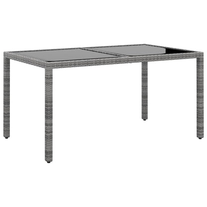 Mesa De Jardín Superficie De Vidrio Ratán Pe 150X90X75 Cm