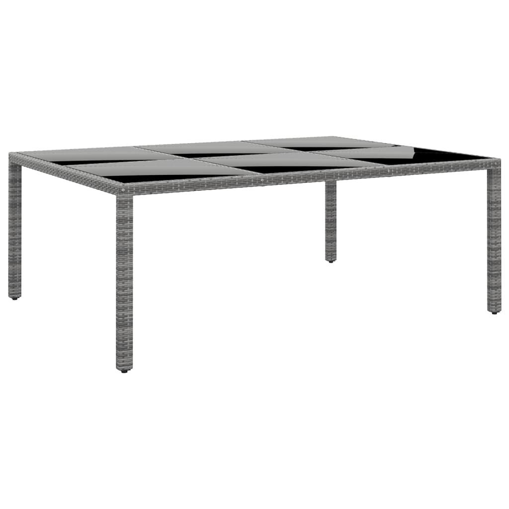 Mesa De Jardín Superficie De Vidrio Ratán 200X150X75 Cm