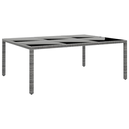 Mesa De Jardín Superficie De Vidrio Ratán 200X150X75 Cm