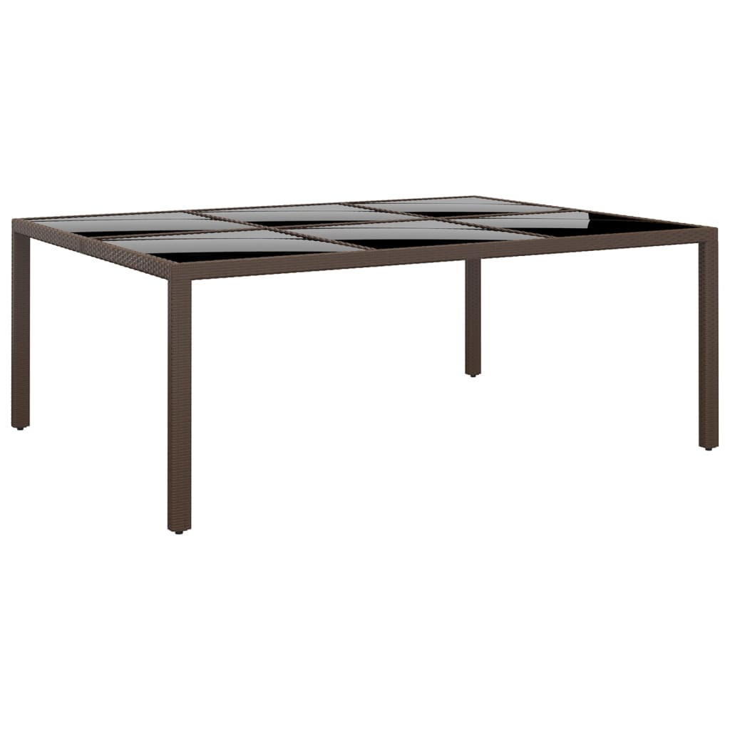 Mesa De Jardín Superficie De Vidrio Ratán 200X150X75 Cm