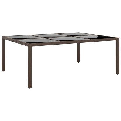 Mesa De Jardín Superficie De Vidrio Ratán 200X150X75 Cm