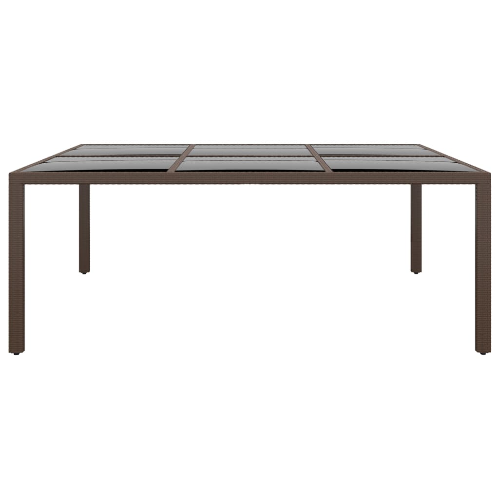 Mesa De Jardín Superficie De Vidrio Ratán 200X150X75 Cm