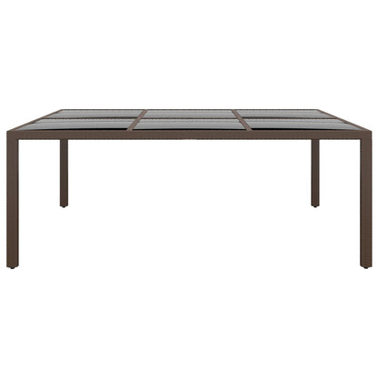 Mesa De Jardín Superficie De Vidrio Ratán 200X150X75 Cm