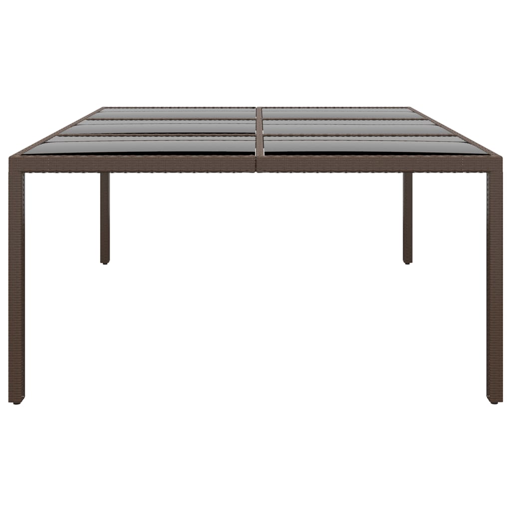 Mesa De Jardín Superficie De Vidrio Ratán 200X150X75 Cm