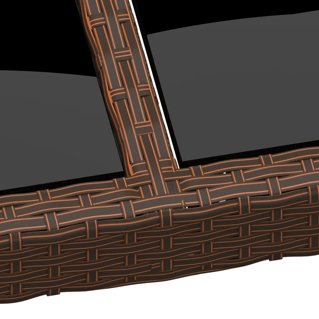 Mesa De Jardín Superficie De Vidrio Ratán 200X150X75 Cm