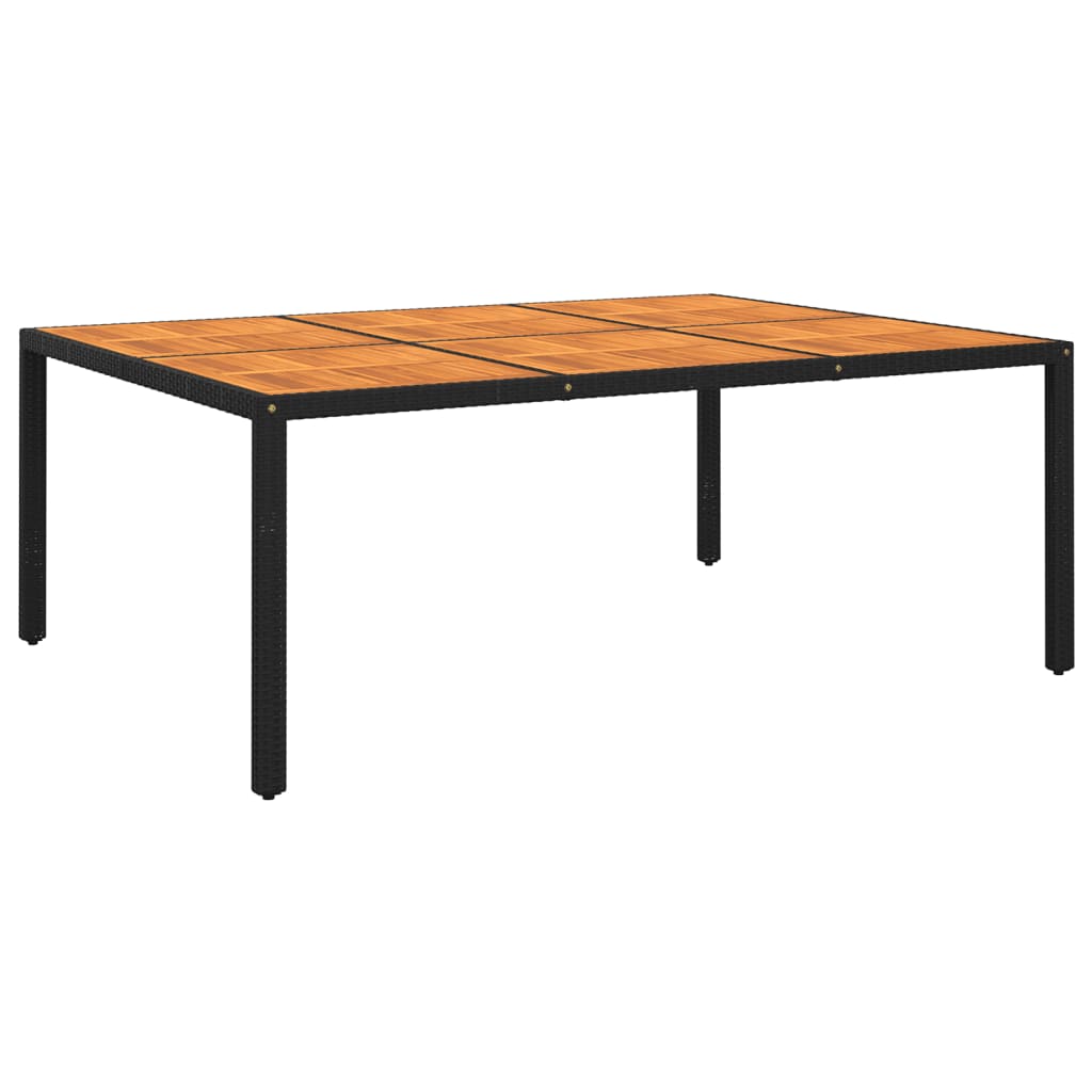 Mesa De Jardín Madera Acacia Ratán Sintético 200X150X75 Cm