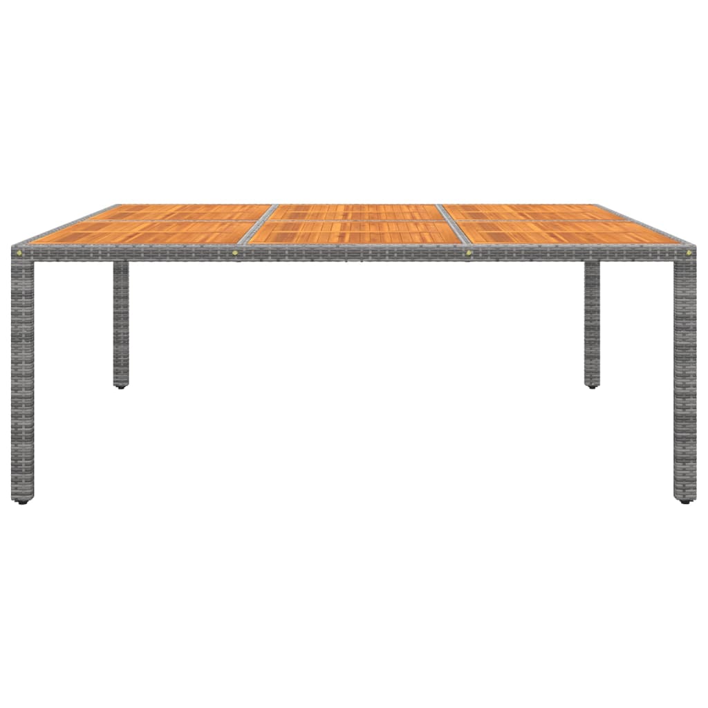 Mesa De Jardín Madera Acacia Ratán Sintético 200X150X75 Cm
