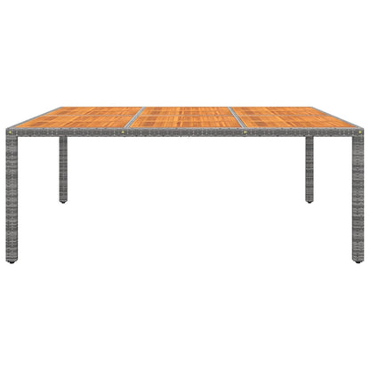 Mesa De Jardín Madera Acacia Ratán Sintético 200X150X75 Cm