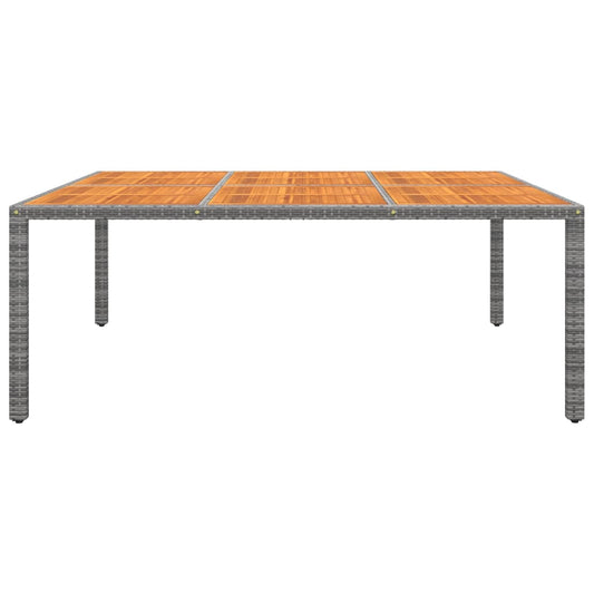 Mesa De Jardín Madera Acacia Ratán Sintético 200X150X75 Cm