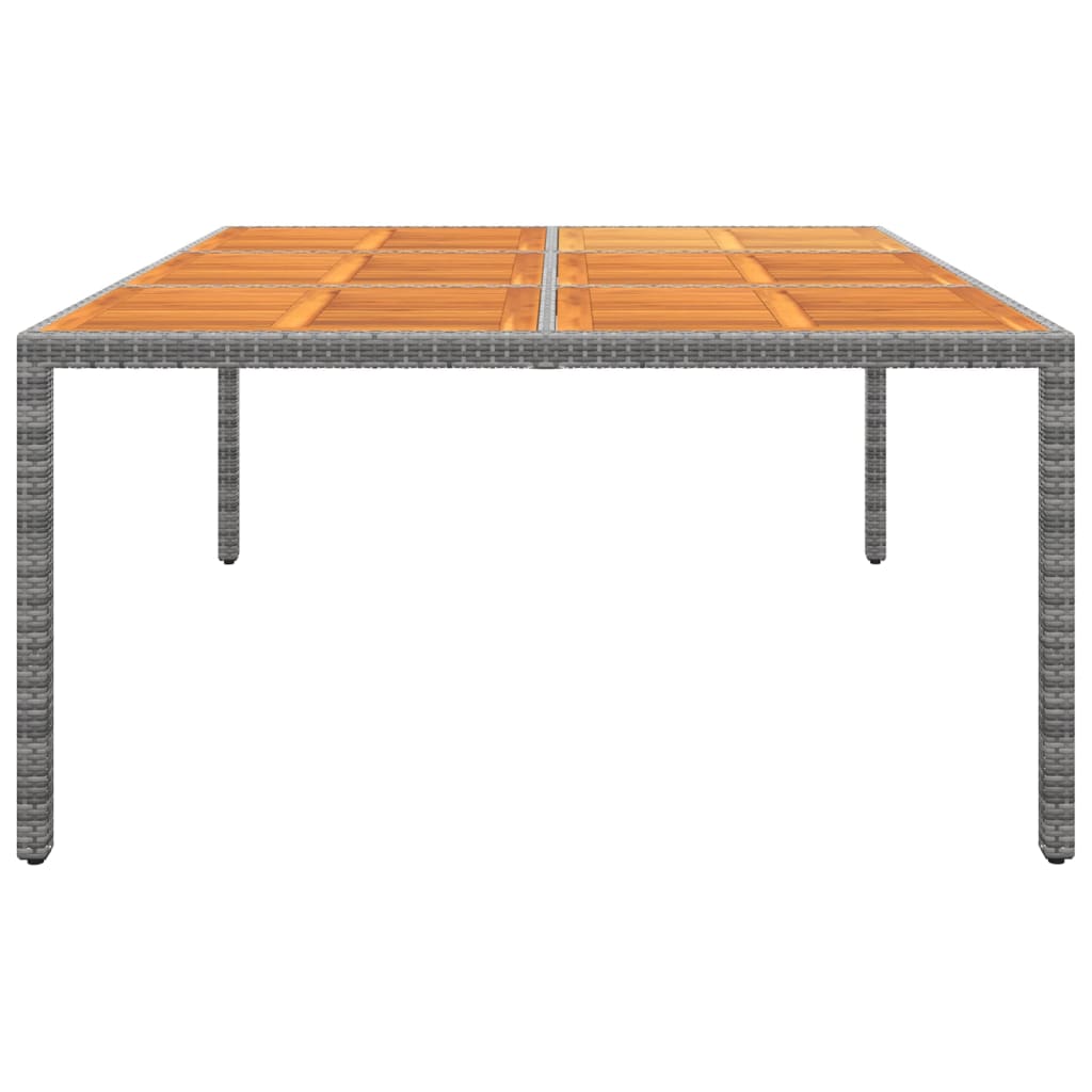 Mesa De Jardín Madera Acacia Ratán Sintético 200X150X75 Cm