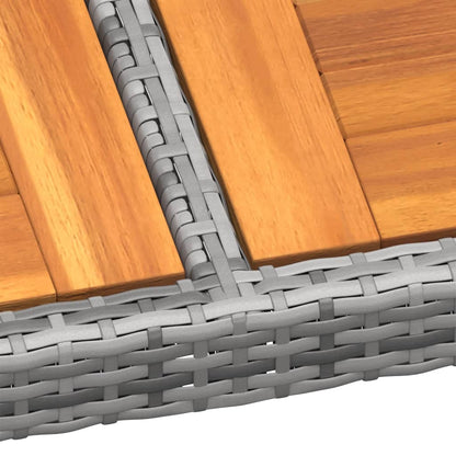 Mesa De Jardín Madera Acacia Ratán Sintético 200X150X75 Cm