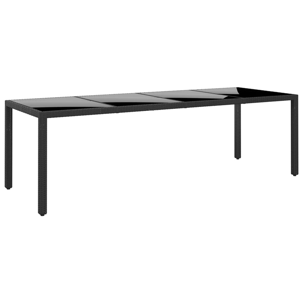 Mesa De Jardín Superficie De Vidrio Ratán Sintético